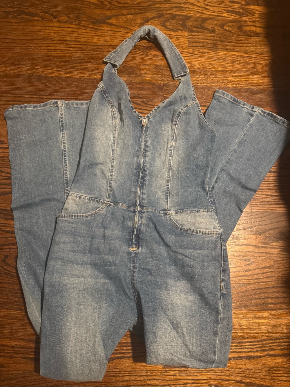Love Tree Light Blue Denim Halter Overalls